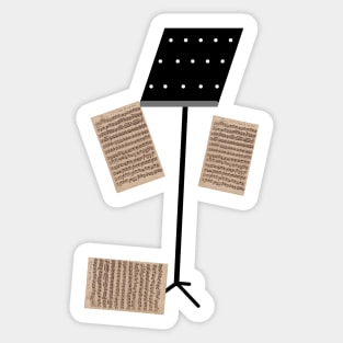 overwhelmed music stand Sticker